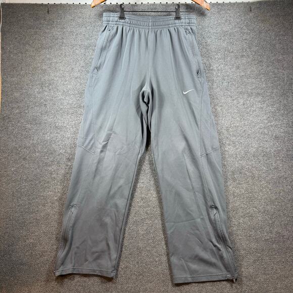Nike Athletic Pants Men's Large Gray Dri-Fit Zippered Legs Running Basketball - Picture 1 of 10